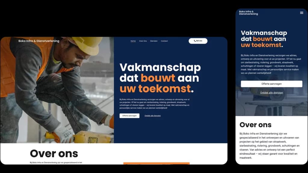Boko Infra & Dienstverlening website case door Areza