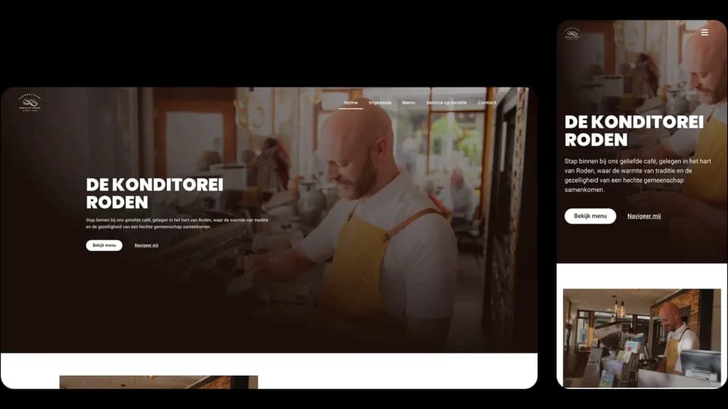 De Konditorei Roden website case door Areza