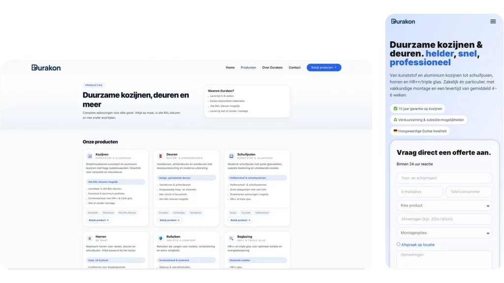 Durakon website case door Areza