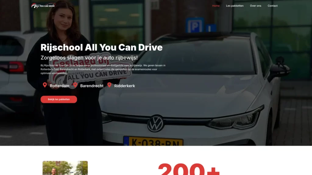 Rijschool All You Can Drive website case door Areza