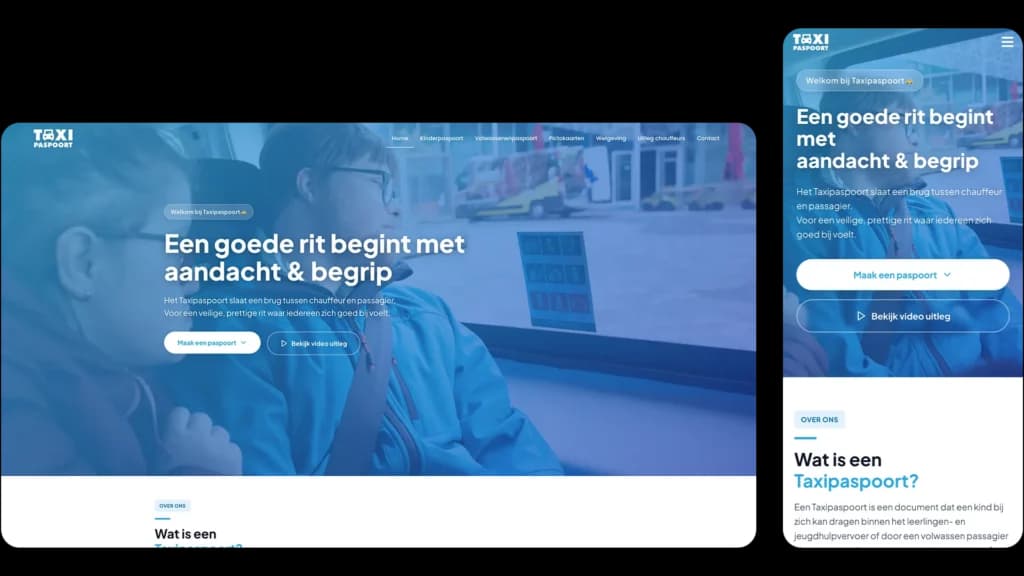 Taxi Paspoort website case door Areza