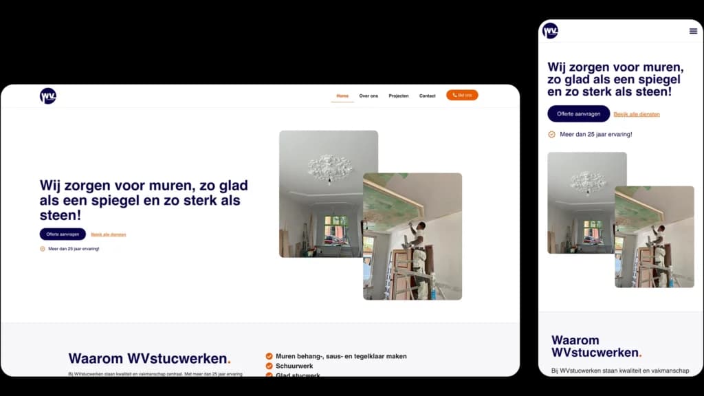 WVstucwerken website case door Areza